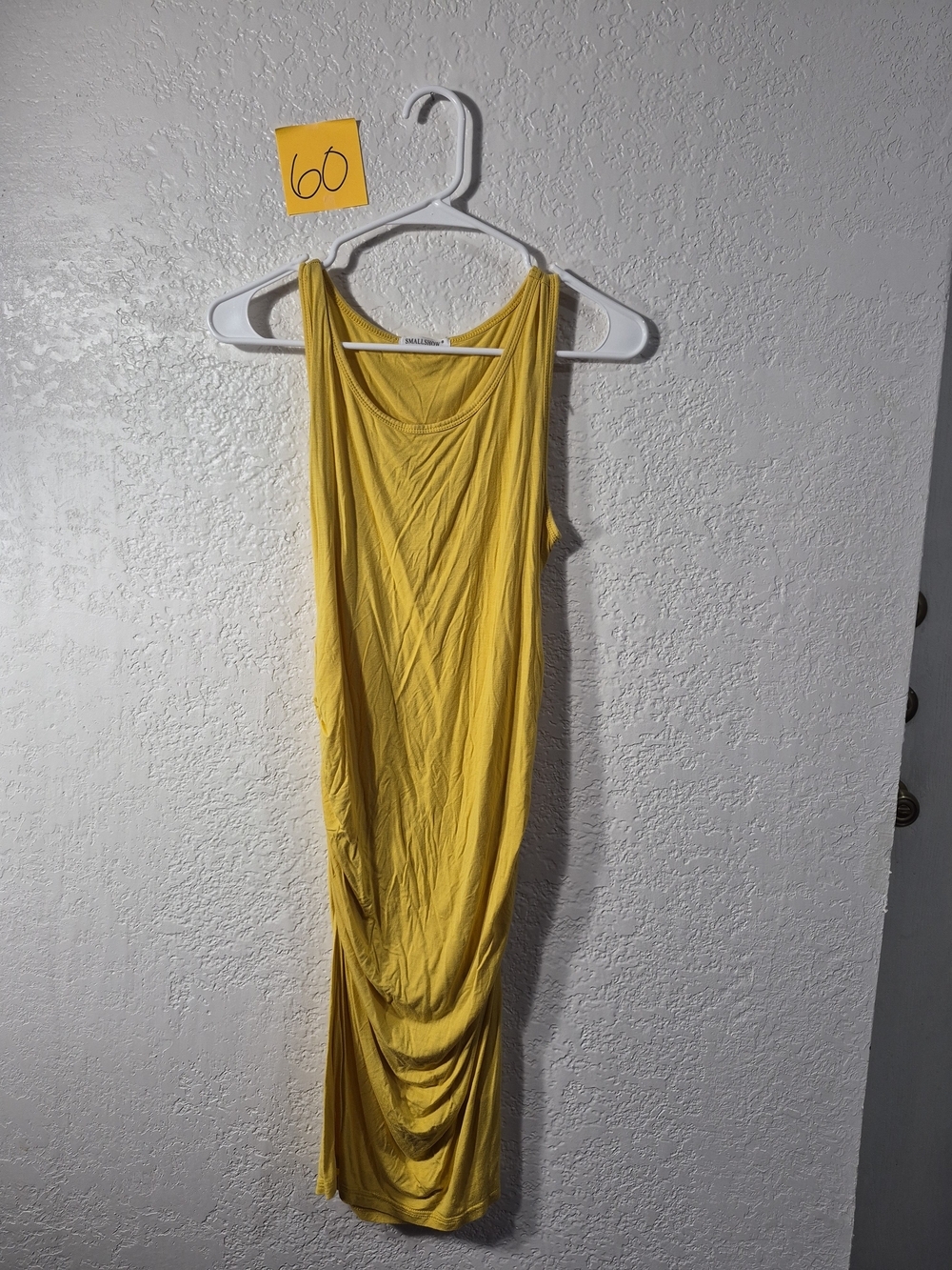 Smallshow Womens Ruched Maternity Yellow Dress - SMALL
